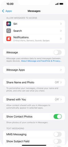 Press the indicator next to 