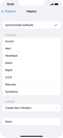 Press the required setting to turn on the function.