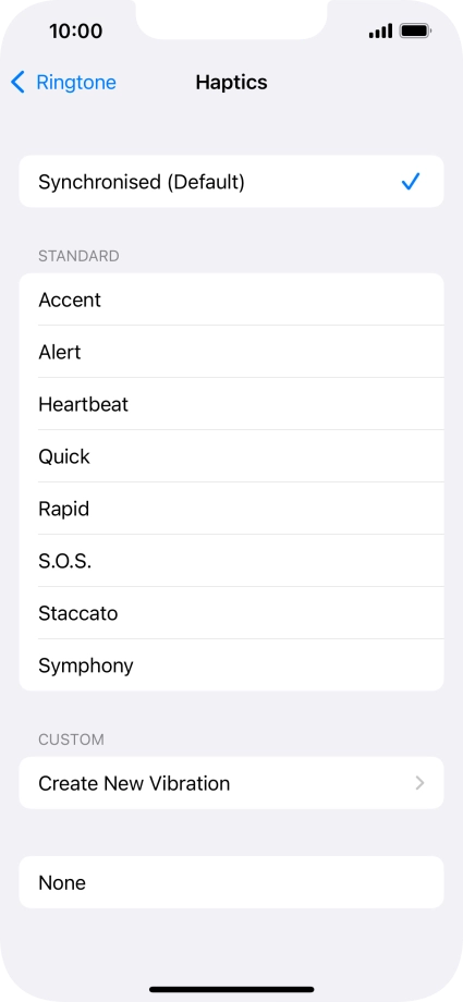 Press the required setting to turn on the function.