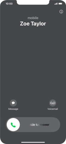 Press and drag the accept call icon right.