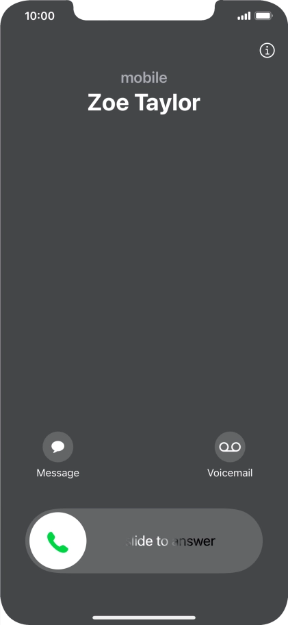 Press and drag the accept call icon right.