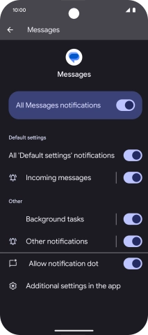 Press the indicator next to 