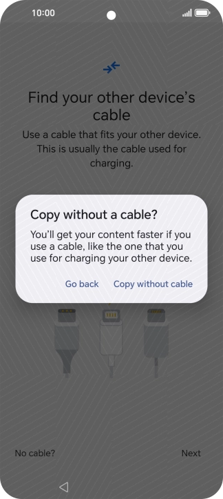 Press Copy without cable.