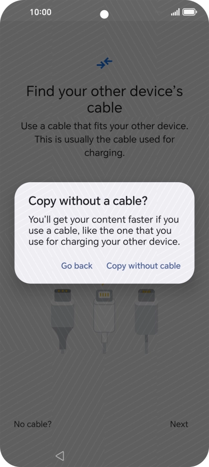 Press Copy without cable.