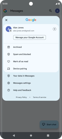 Press Messages settings.