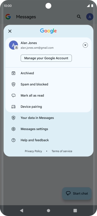Press Messages settings.