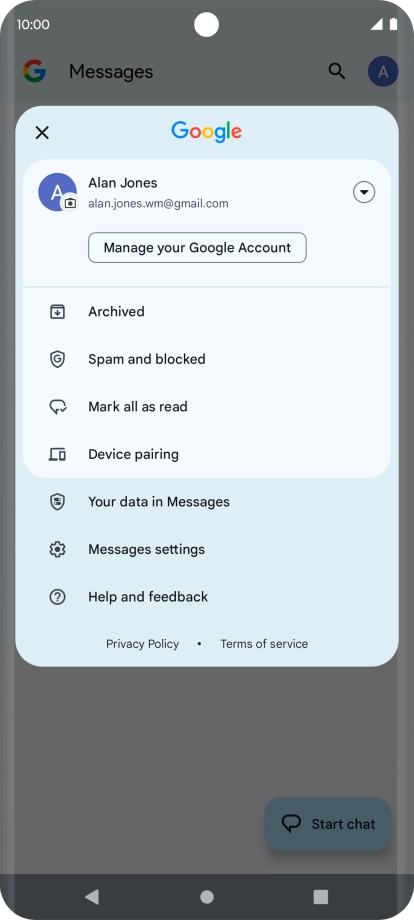 Press Messages settings.