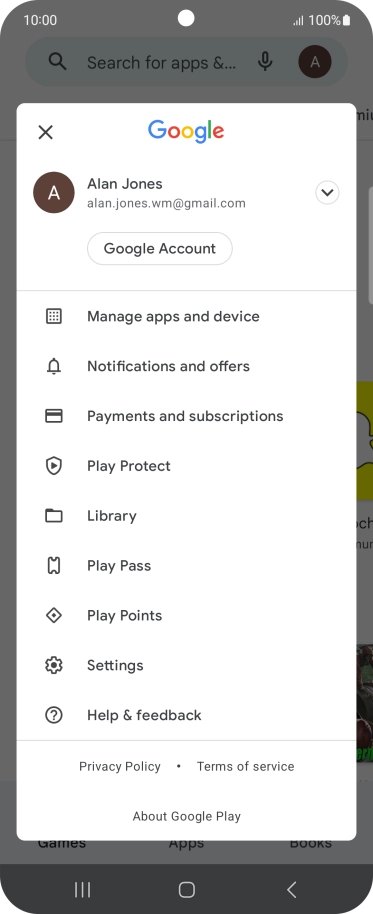 Press Manage apps and device. Press Manage apps and device.