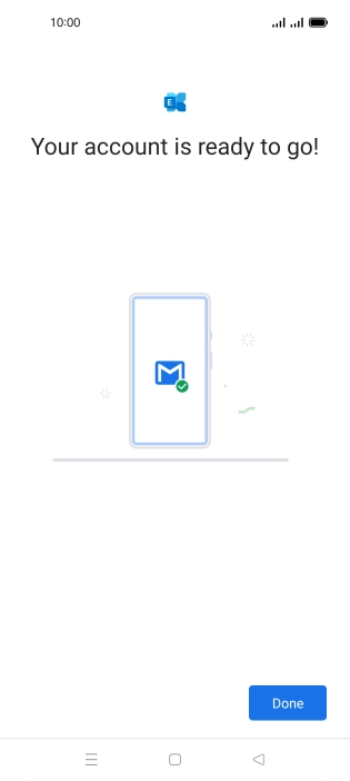 If this screen is displayed, your email account has been recognised and is being set up automatically. Follow the instructions on the screen to key in more information and finish setting up your phone.
