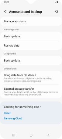 Press Manage accounts. Press Manage accounts.