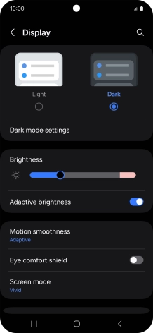Press Dark mode settings.