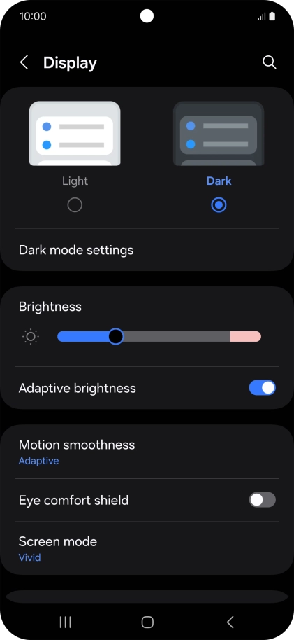 Press Dark mode settings.