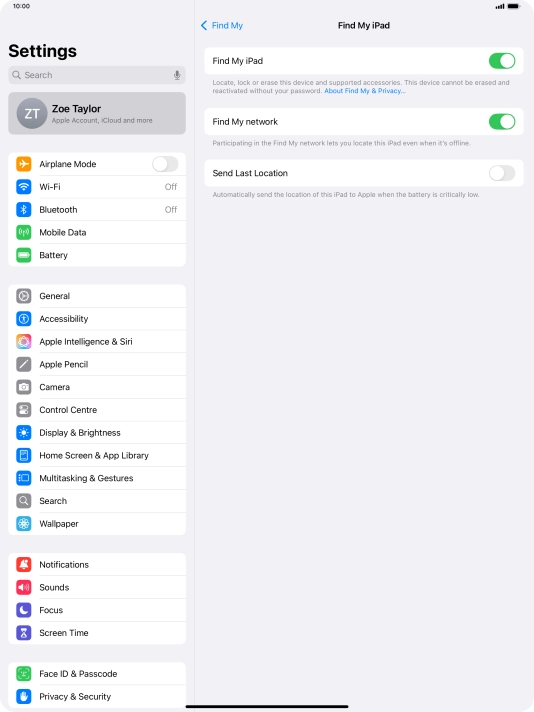 Press the indicator next to 