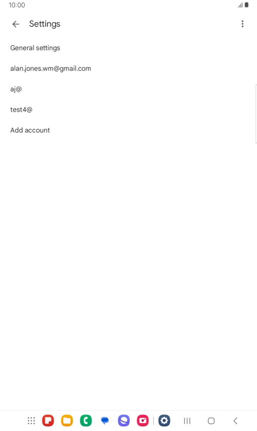 Press the required email account.