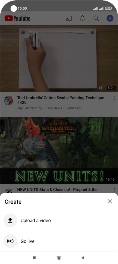 Press Upload a video.