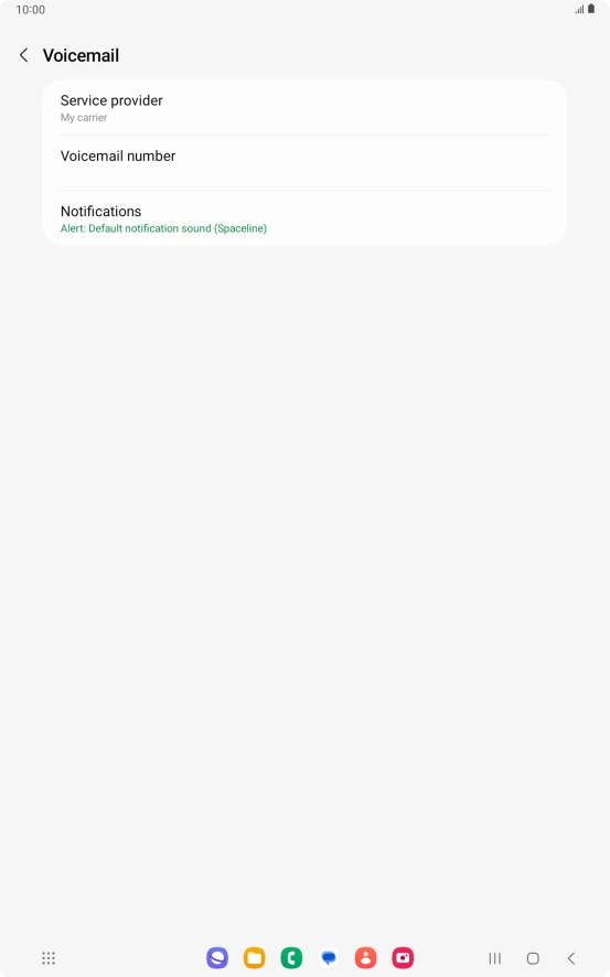 Press Voicemail number.