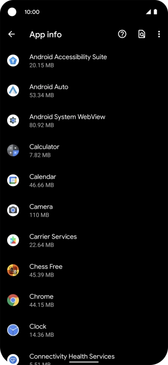 Press the required app. Press the required app.