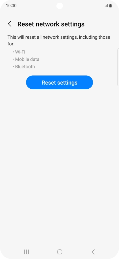 Press Reset settings.