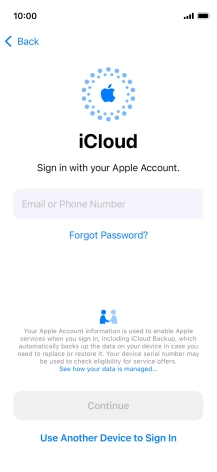 Press Email or Phone Number and key in the username for your Apple ID.