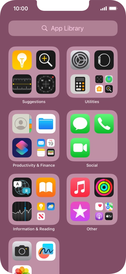 Press the required app.