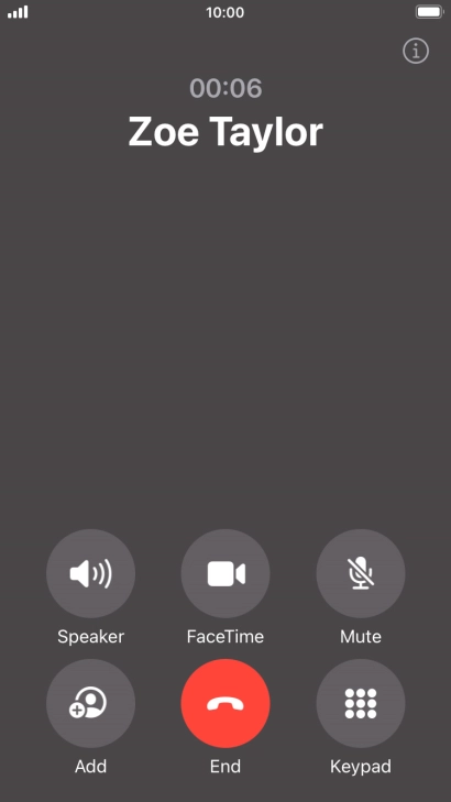 Press the end call icon to end the call and return to the home screen. Press the end call icon to end the call and return to the home screen.