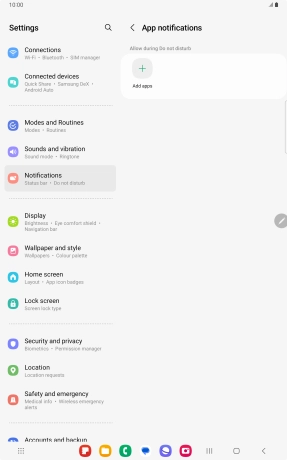 Press Add apps and follow the instructions on the screen to select which apps you would like to receive notifications from when Do Not Disturb is turned on.