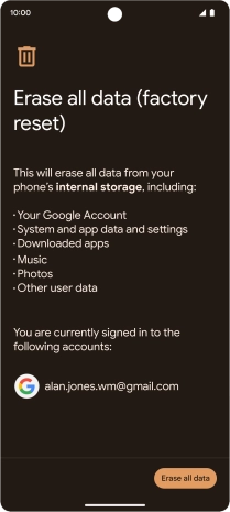 Press Erase all data.