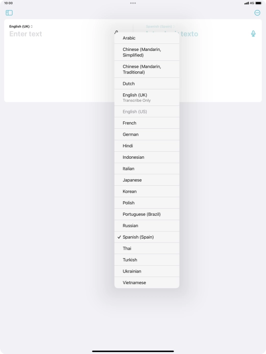 Press the required target language. Press the required target language.