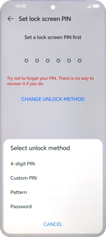 Press the required phone lock code and follow the instructions on the screen to create an additional phone lock code.