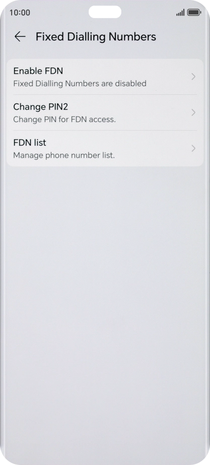 Press Enable FDN. Press Enable FDN.