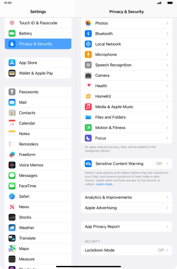 Press App Privacy Report.