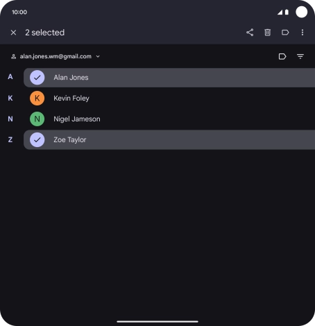 Press the menu icon.
