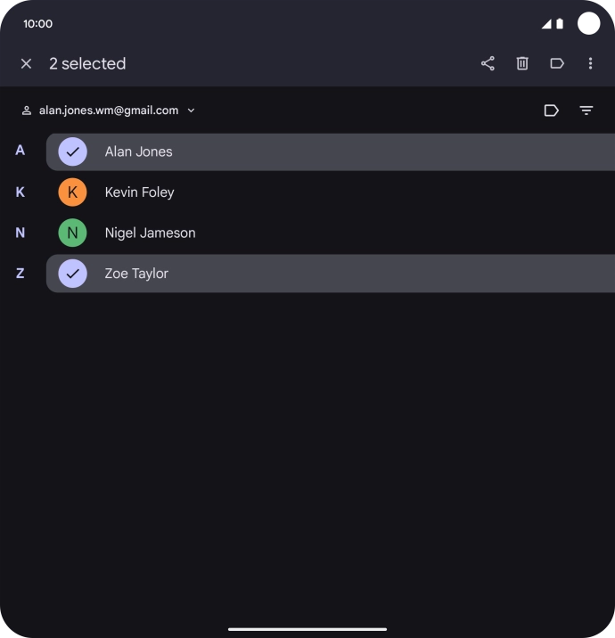Press the menu icon.