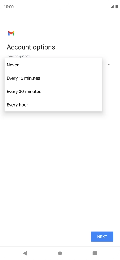 Press the required setting.