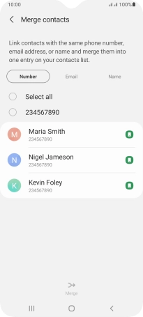 Press the field next to the required number.