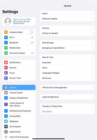 Press Sign in to your iPad.