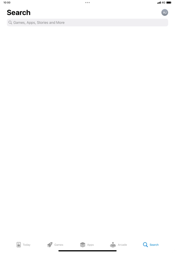 Press the search field.