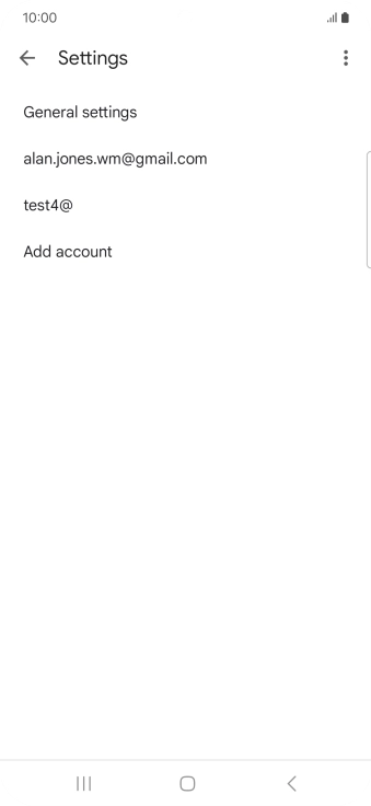 Press the required email account.