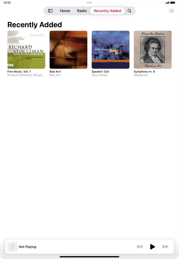 Press the iPad icon. Press the iPad icon.