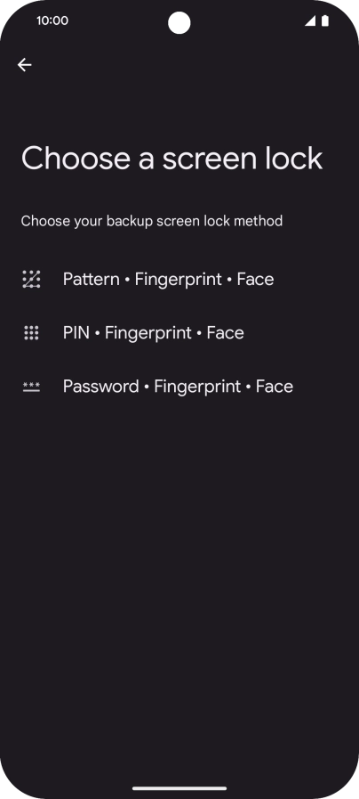 Press the required phone lock code and follow the instructions on the screen to create an additional phone lock code.