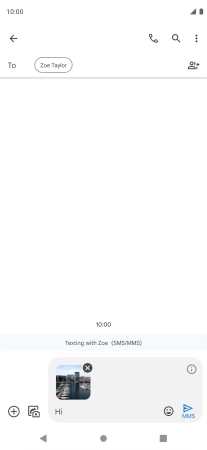 Press the send icon when you've finished your picture message.