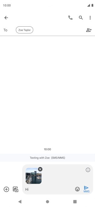 Press the send icon when you've finished your picture message.