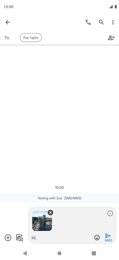 Press the send icon when you've finished your picture message.