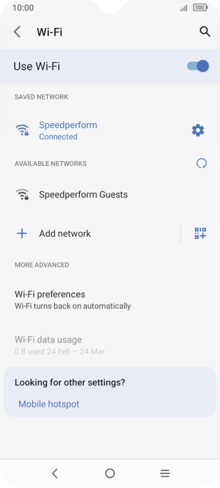 Press the settings icon next to the Wi-Fi network you're connected to. Press the settings icon next to the Wi-Fi network you're connected to.