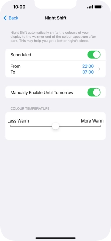 Press and drag the indicator below 