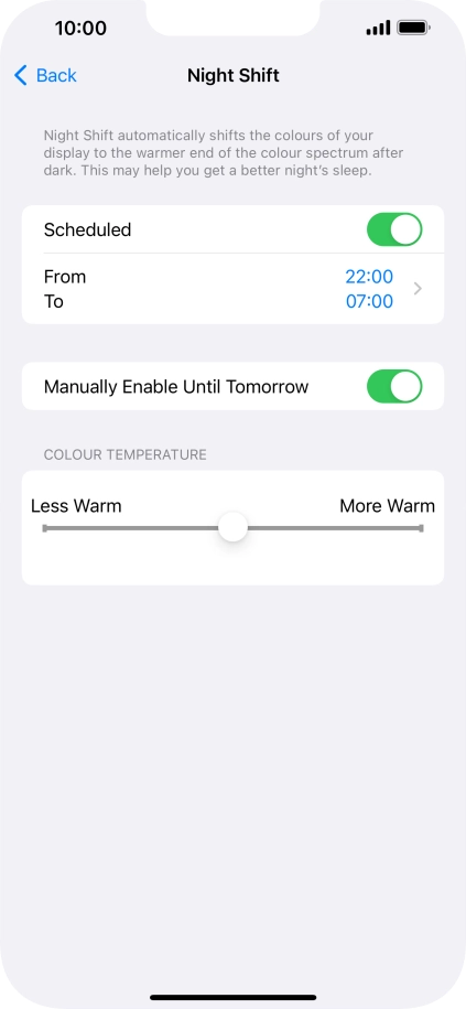 Press and drag the indicator below 