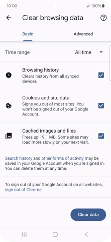 Press the fields next to the required data types.