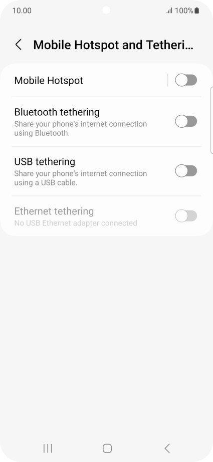 Press Mobile Hotspot.