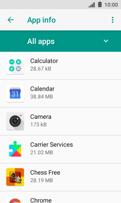 Press the required app.