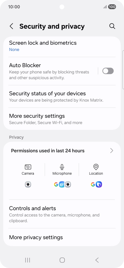 Press More security settings.